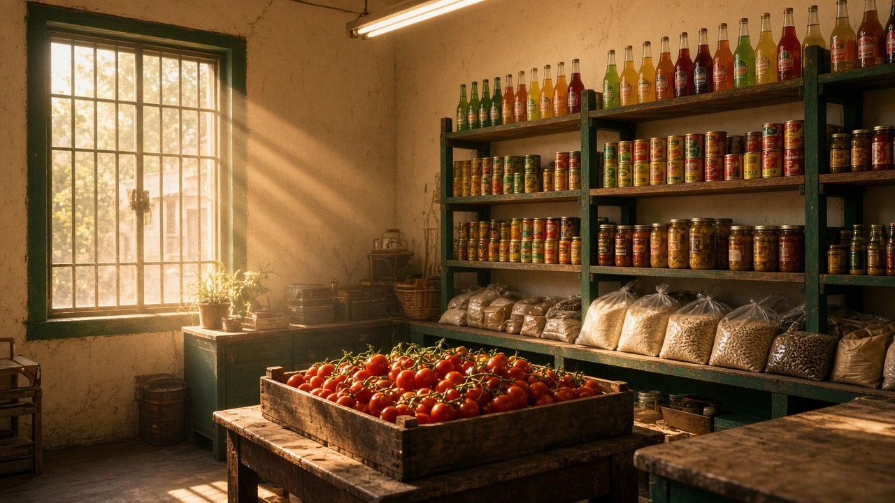 Interior de tiendita mexicana — despensa de colonia